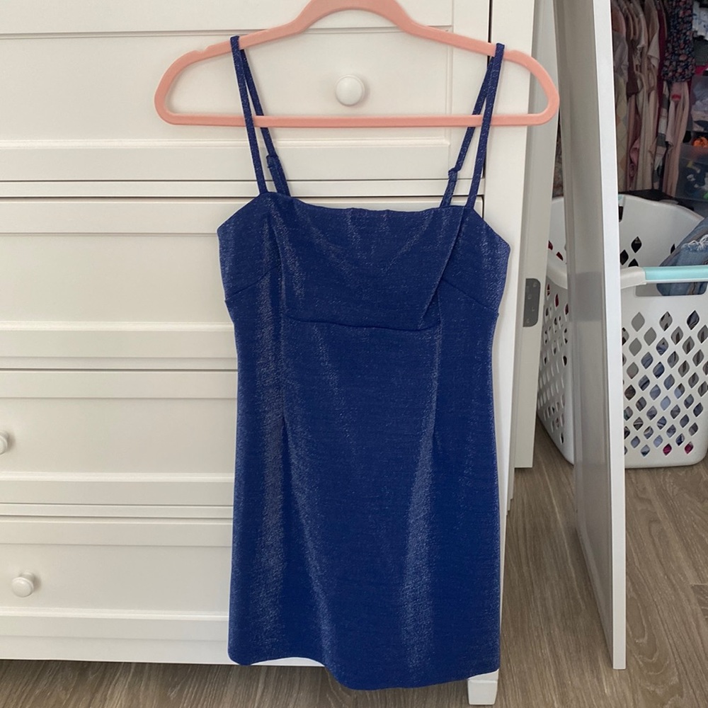 Wild Fable Square Neck Shimmer Mini Dress